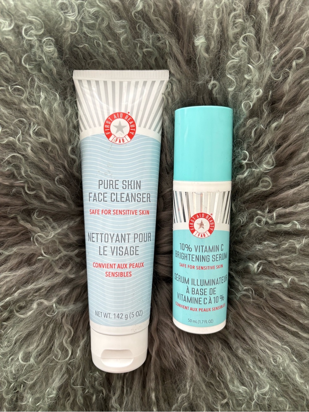 First Aid Beauty 10% Vitamin C Brightening SERUM & Pure Skin Face Cleanser